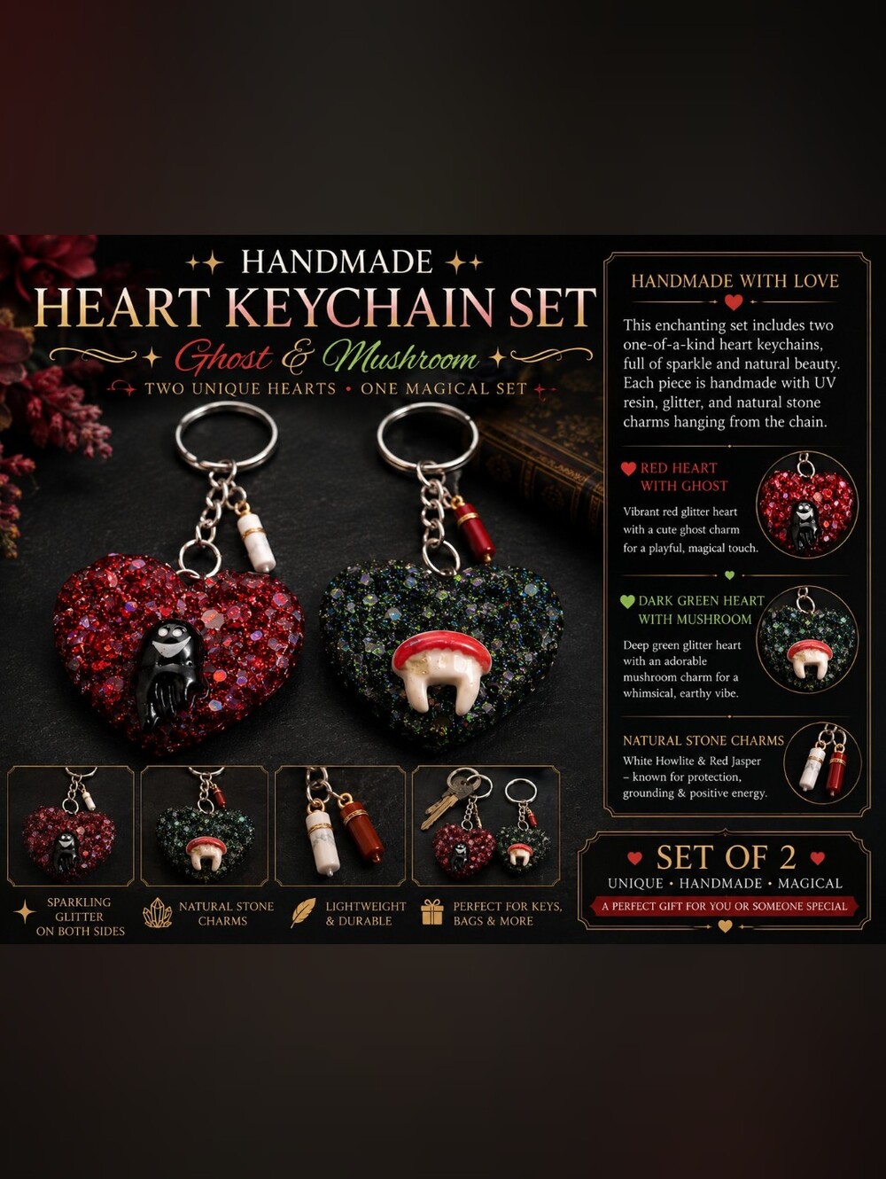 Heart Set Keychains